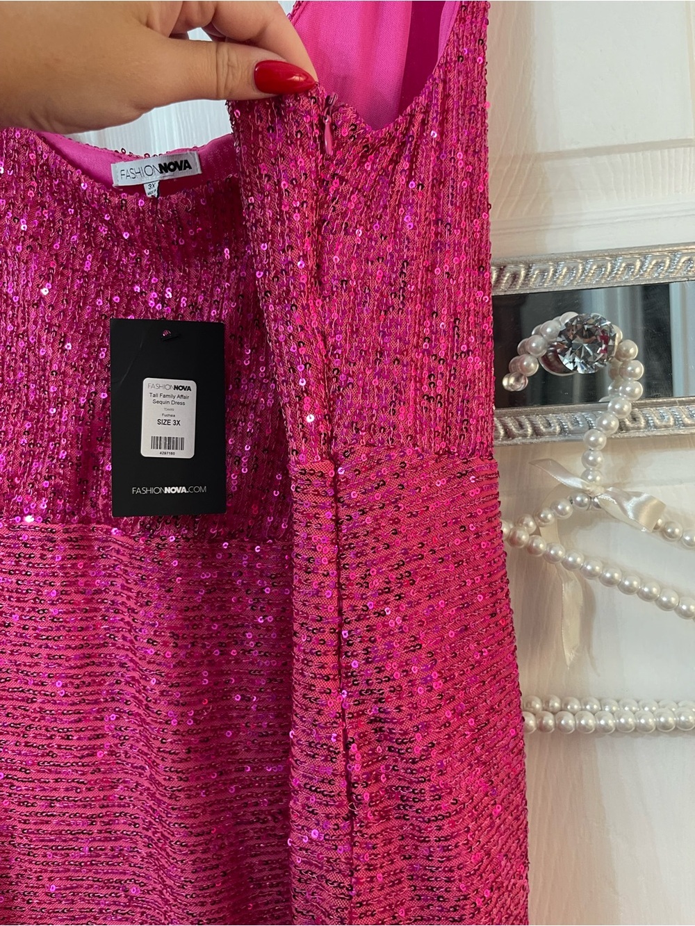 Fashion Nova Fuchsia Sequin Maxi Dress TALL - Picture 9 of 12